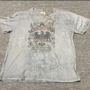 Men's Light Gray Walnut Hill T-shirt, Size S, Made in the USA.